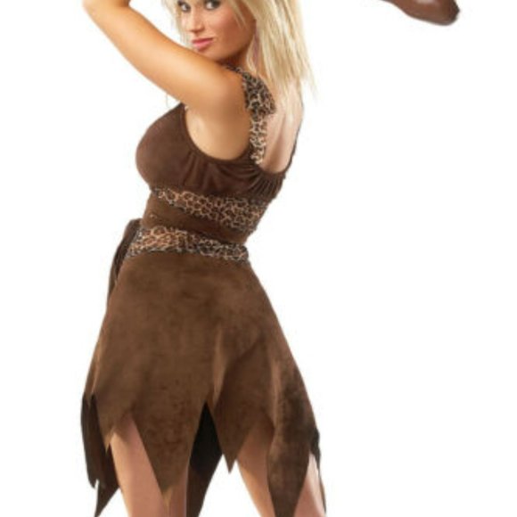 Coquette NEW Faux Suede Cave Girl Halloween Costume - Picture 2 of 3
